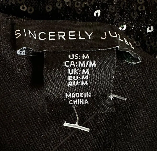 NEW Sincerely Jules Black Sequin Wrap Bodysuit Sexy Cocktail Party Date Night - Image 4