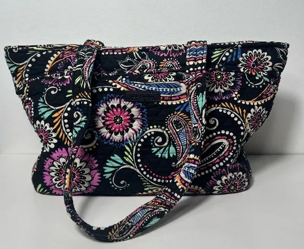 Vera Bradley Glenna Bandana Swirl Quilted Shoulder Bag Purse Tote - Image 2