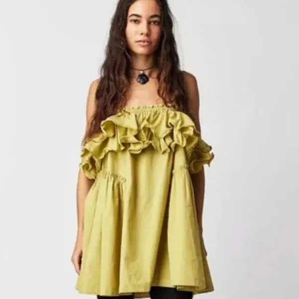 NWOT Free People Have A Thing For You Mini Dress In Palm Leaf Small - Image 2