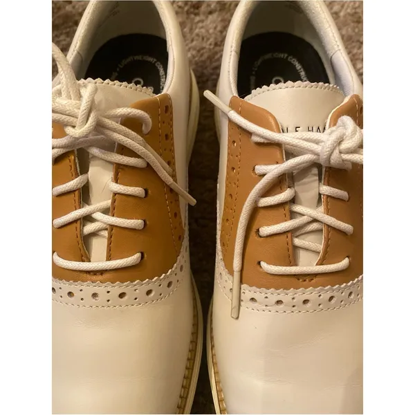 Cole Haan White and Tan Saddle Oxfords Golf OriginalGrand Waterproof - Image 7