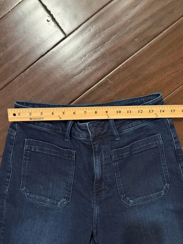 Quince Bella Stretch Patch Pocket Wide Leg Jeep Sea Blue Women’s Jeans 29x26 - Image 4