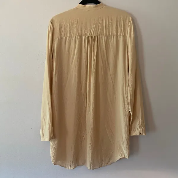 Amanda Uprichard Pink 100 Silk Lace-Up Long Sleeve Tunic Mini Dress Women Medium - Image 7