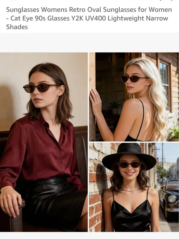 Retro Oval Women's Sunglasses - Black Frame with Yellow Lenses New In Original B - Image 2