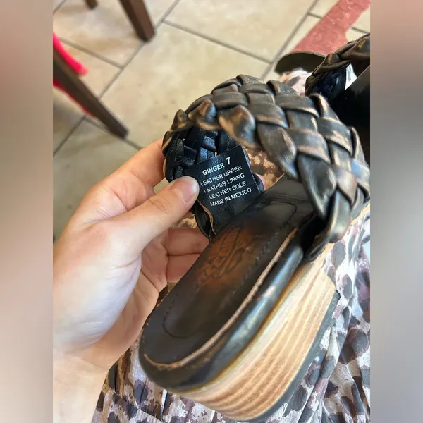 Freebird ginger braided distressed black leather sandals - Image 8