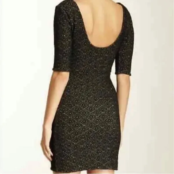 Free People Lady Pucker Scoop Back Mini Dress Womens Size XS‎ Black/White - Image 2