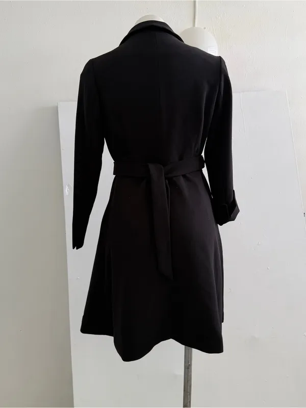 NEW Jo-Jo-Z Black Trench Blazer Dress Belted Longline Jacket SMALL - Image 10