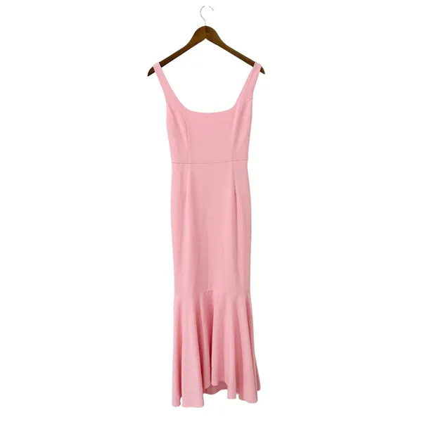 Lulus Romantic Destiny Light Pink Square Neck Trumpet Maxi Dress size Small NWT - Image 5