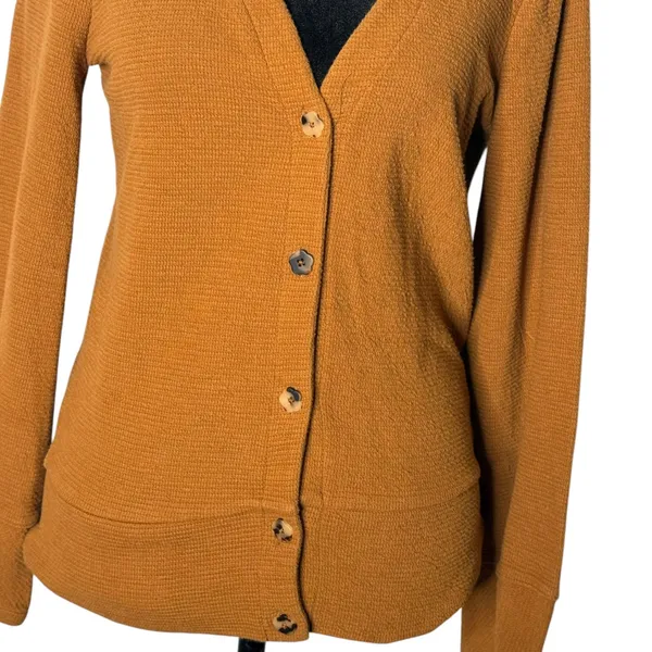 Madewell Lantern Sleeve Crepe‎ Textured Knit Cardigan Womens XXS Sweater Flower - Image 5