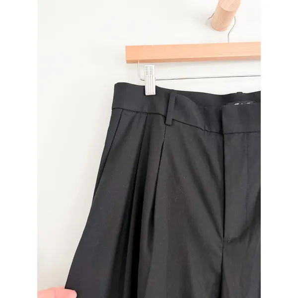 Madewell | NWT Harlow Superwide-Leg Trouser Brushed Twill Black Pants | Sz 4 - Image 4