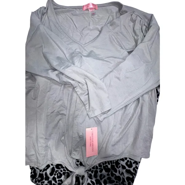 Christian Siriano‎ Pajama Set Super Soft Leopard Pants Lounge Joggers L NWT - Image 7