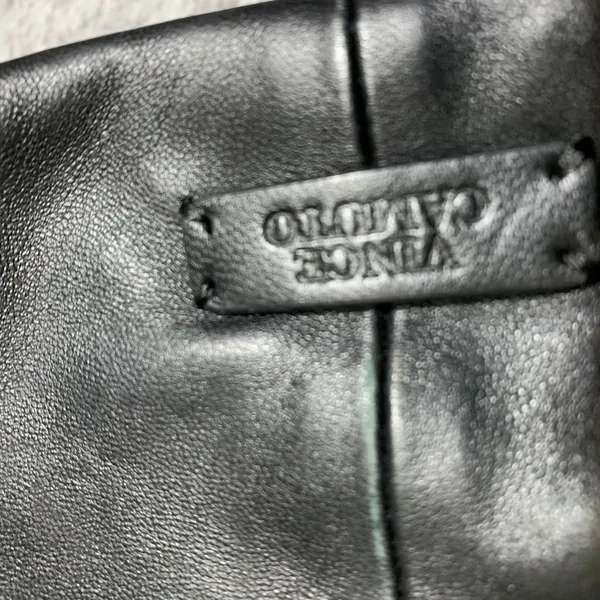 Vince‎ Camuto Crossbody Bag Womens Small Black Leather Pleated Crescent Hobo - Image 5