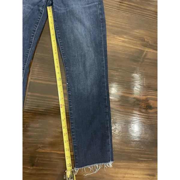 Madewell Jeans Womens 28T Blue 9" Highrise Skinny Raw Hem Button Fly Fade - Image 9