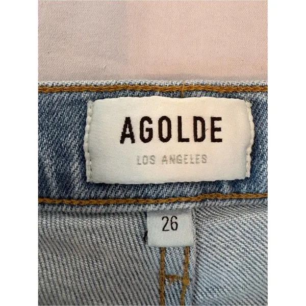 AGOLDE Nico High Rise Slim Jeans Light Wash Button Fly Size 26 - Image 3