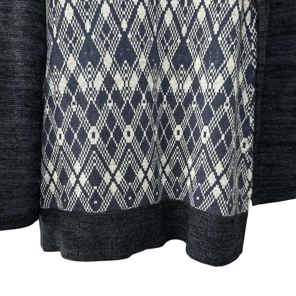 Free People Foxtrot Argyle Knit Cardigan Sweater Women's L Wool Blend‎ Preppy - Image 13