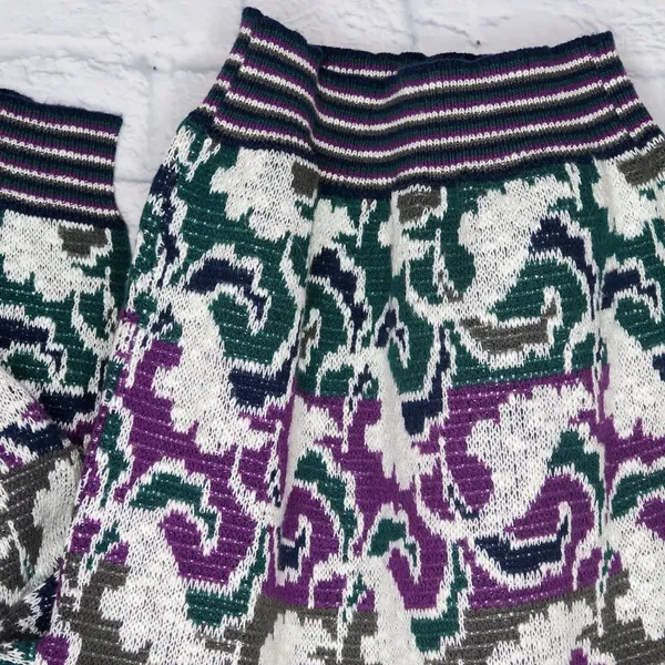 Vintage 80’s Abstract Purple and Green Sweater - Image 4