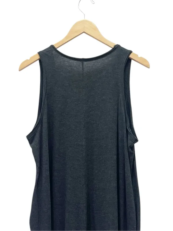 Natural Life One Size Charcoal Gray Wide Leg Lounge Jumpsuit Sleeveless Pockets - Image 7