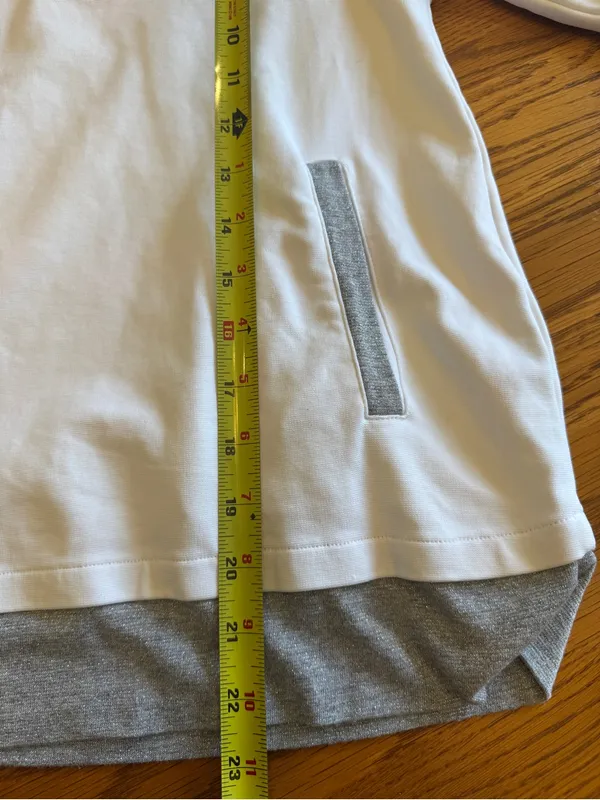 Eleventy Made In Italy hoodie white with gray trim‎ size small. Cotton. - Image 9