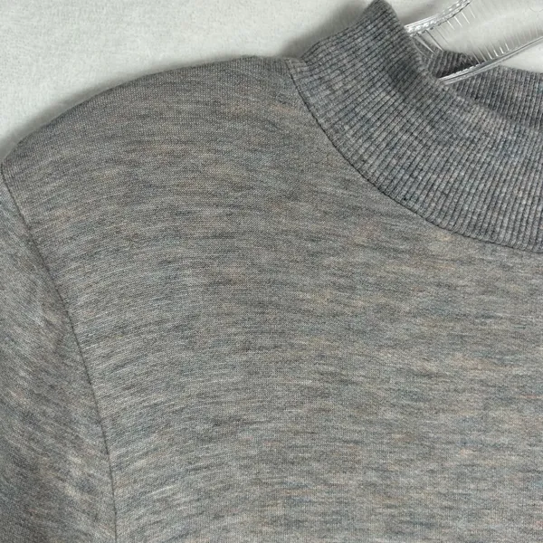 Lou & Grey Womens Heather Grey‎ Mock Neck Long Sleeve Swing Dress Medium - Image 4