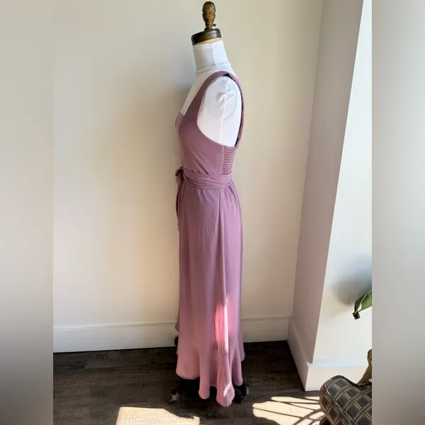 Show Me Your Mumu Women Claire Midi Dress Chiffon Antique Rose Side Slit Size XS - Image 6
