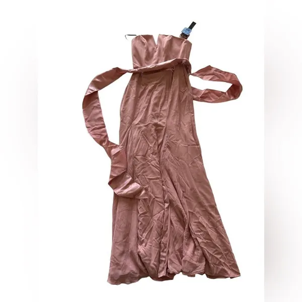 Vera Wang color Ballet Strapless Crepe Crepe Mermaid Bridesmaid Dress Size 6 - Image 3