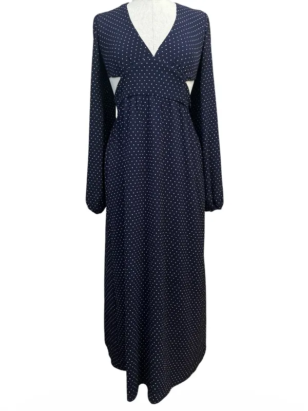 Park & Fifth Avery Cutout Long Sleeve Polka Dot Maxi Dress Small Fall Wedding - Image 5