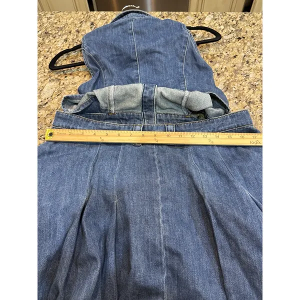 Urban Revivo COTTON STRETCHABLE‎ DENIM CUT-OUT SLEEVELESS BUTTON FRONT DRESS - Image 10
