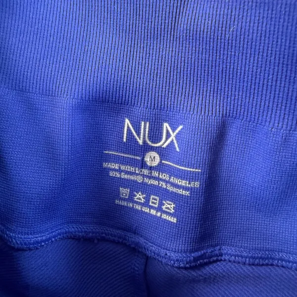 NUX Blue Ribbed Leggings Size Medium High Rise Active Stretch - Image 5