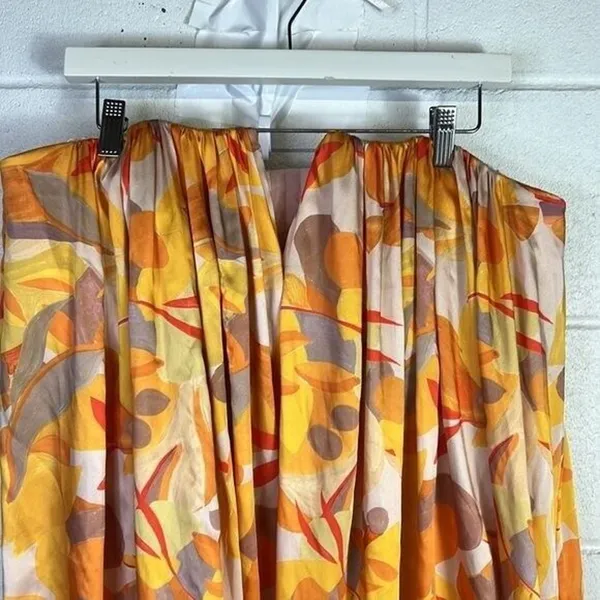 Acler Haslam Maxi Strapless Size 8 Orange/Pink Miami travel golden print - Image 7