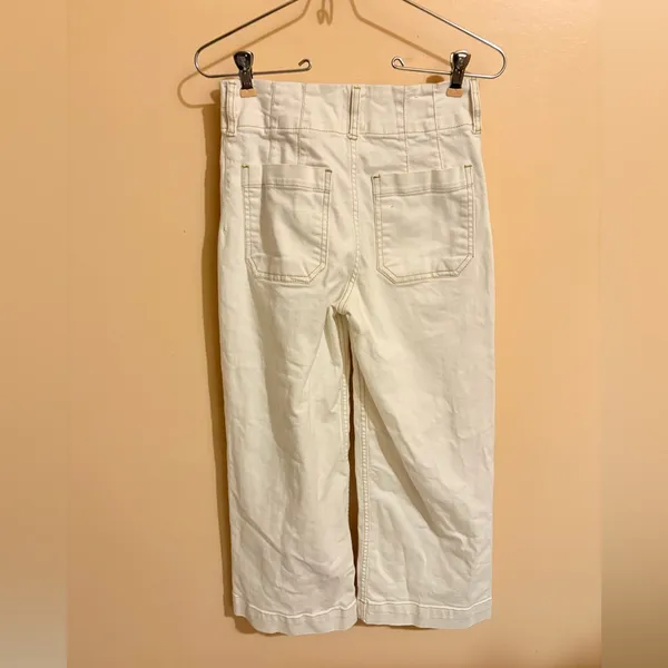 Anthropologie Maeve Colette Crop Wide-Leg Jeans in Latte Foam - Image 7