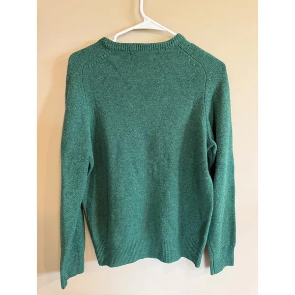 J Crew Green Lambswool Crewneck Pullover Sweater Size‎ S - Image 3
