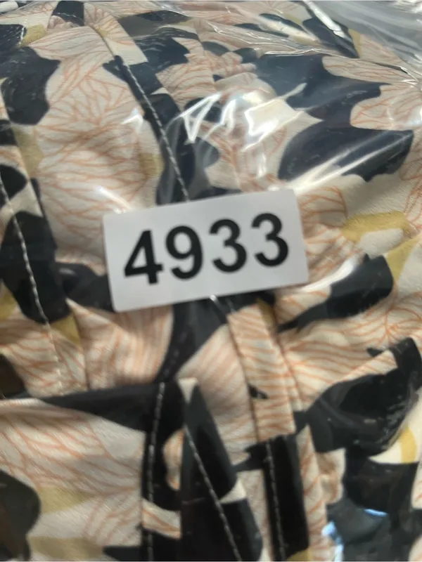 MELLODAY Black Cream Abstract Botanical Maxi Dress Large Resort Vacation Coastal Modest - Image 11