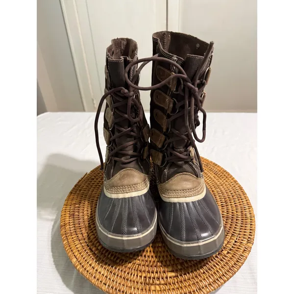 Sorel Joan of Arctic Waterproof Suede Winter Snow Boots Brown Tan Women - Image 3