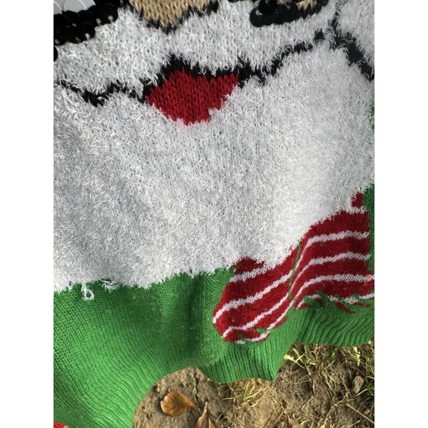 Joe Boxer Women's Size‎ Large Fun Holiday Santa Sweater With Sequin - Image 6