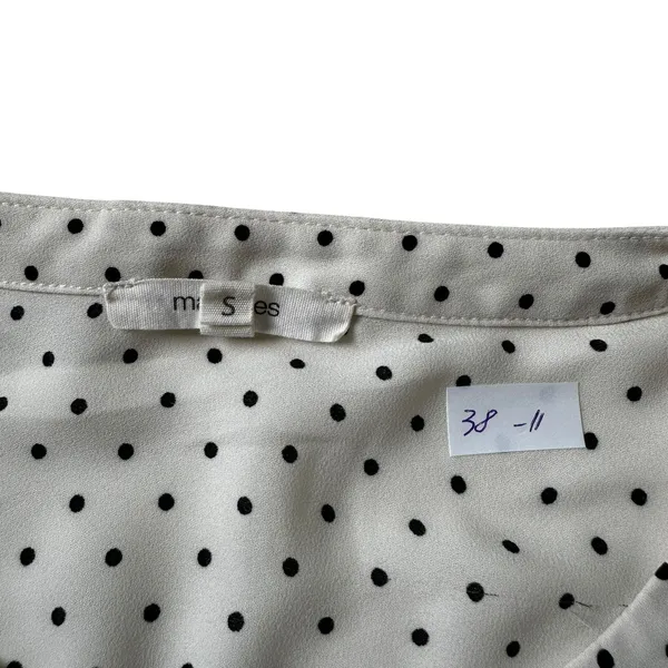 Maurices Ivory Polka Dots Top Women's Blouse Size Small | 38-11 - Image 3