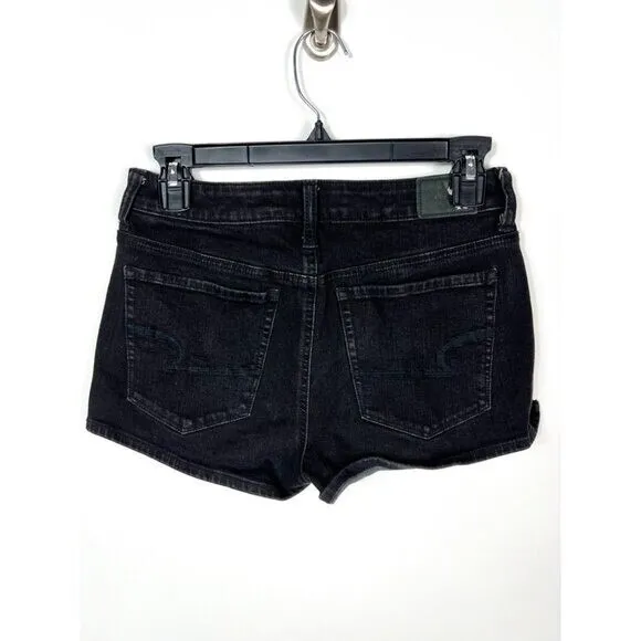 American eagle 360 super stretch hi-rise shortie‎ black shorts women's size 2 - Image 3