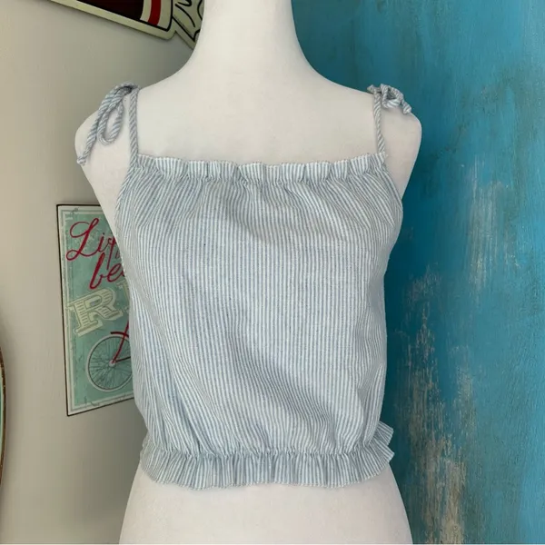 Brandy Melville John Galt Blue Striped Tank Top - Image 12