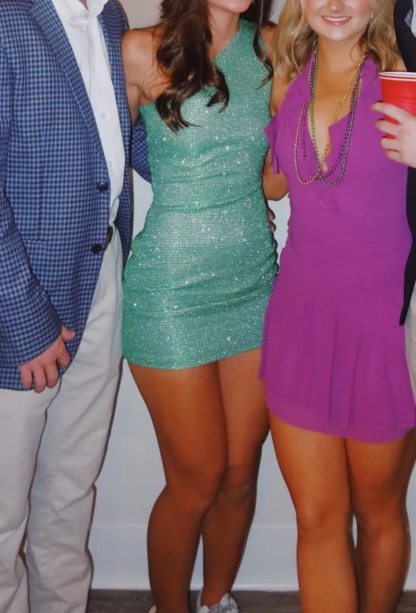 Green Sparkly Mini Dress - Image 2
