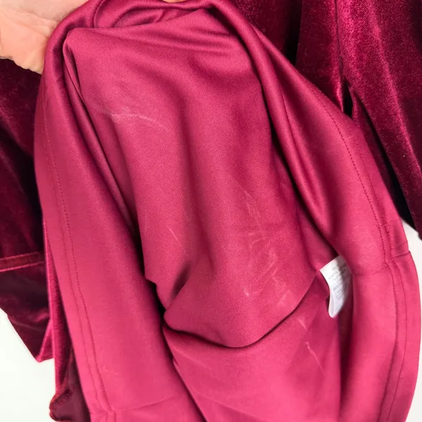 NWT Le Lis Crimson Velvet Babydoll Puff Sleeve Mini Dress Small Holiday Bow‎ - Image 6