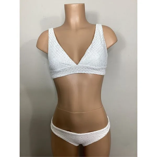 New. Pilyq white bikini set. S-bottom/D-cup top. Retails $149 - Image 10