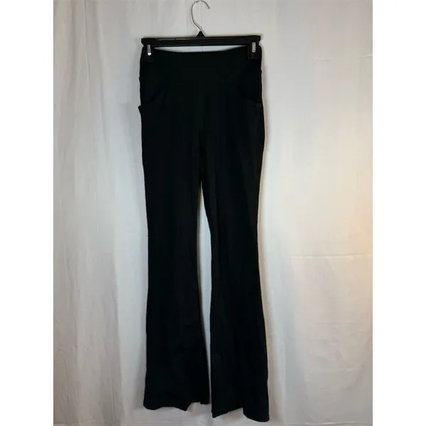 Womens Leggings Size XS Black High Rise Bootcut Flare Yoga Pants Pockets - Image 3