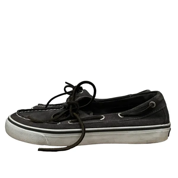 Sperry Topsider‎ Dark Gray Suede Leather Lace Up Boat Shoes 6.5 - Image 3