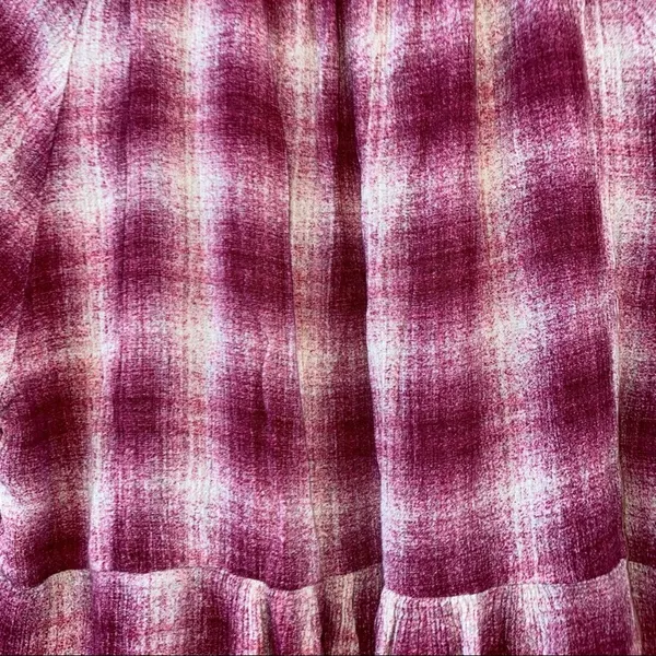 Maeve Anthropologie‎ Plaid Peasant Top XS Red Boho Blouse - Image 4
