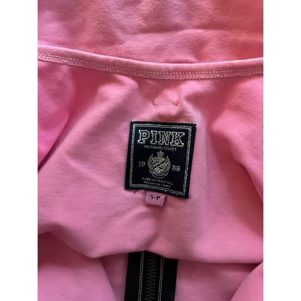 Womens PINK Victoria’s Secret Zip Up Dress Cotton/Spandex Stretchy Pink Small - Image 3
