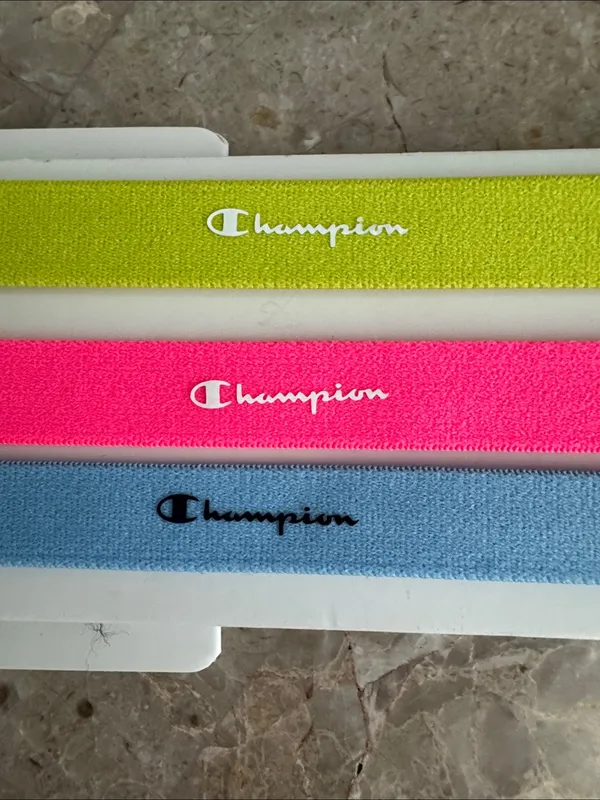 Champion Gameday Headbands 3-Pack Blue, Pink, Lime Green - Image 2