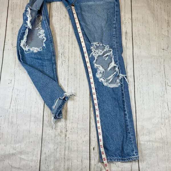 American Eagle Strigid Highest Rise Baggy Straight Ripped Distressed Jean - Image 3