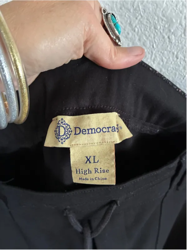 Democracy High Rise Black Trousers Size XL - Image 5