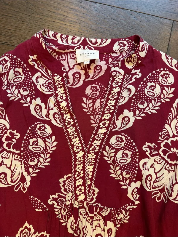 Sézane Boheme Midi Dress in Ornamental Print Size 38 - C11-644 - Image 4