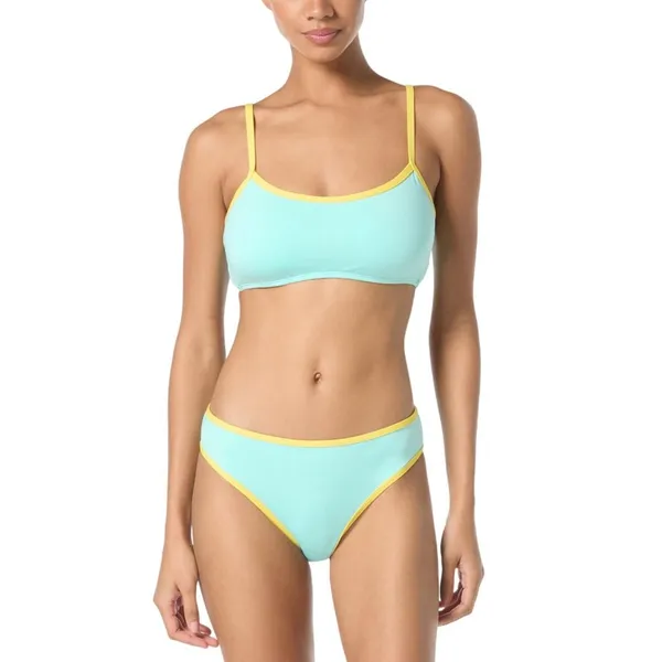 NWT Kate Spade Womens Contrast-Trim Bralette Bikini Top Low Tide Blue S - Image 2
