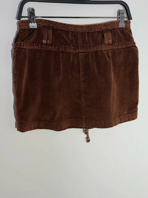 We The Free Corduroy Drawstring Skirt in Rust Free People - Image 6