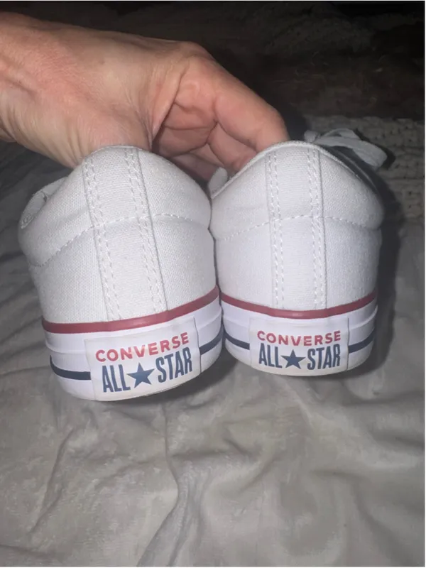 Women's Converse All Star Sneakers White Red Size 10 - Image 3